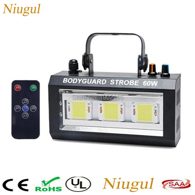 

60W White Color LED Strobe Stage Light/Remote Sound Activated Flash Lightsing For Disco Festival Party Wedding KTV Stroboscope