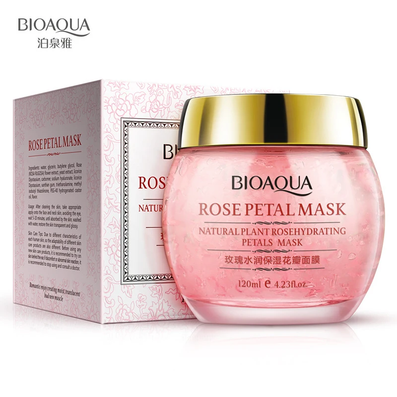 Cena BIOAQUA maska do spania płatki róż Osmanthus maska głęboko oczyszczający nawilżający wybielanie zmniejszyć porów snu maska do twarzy