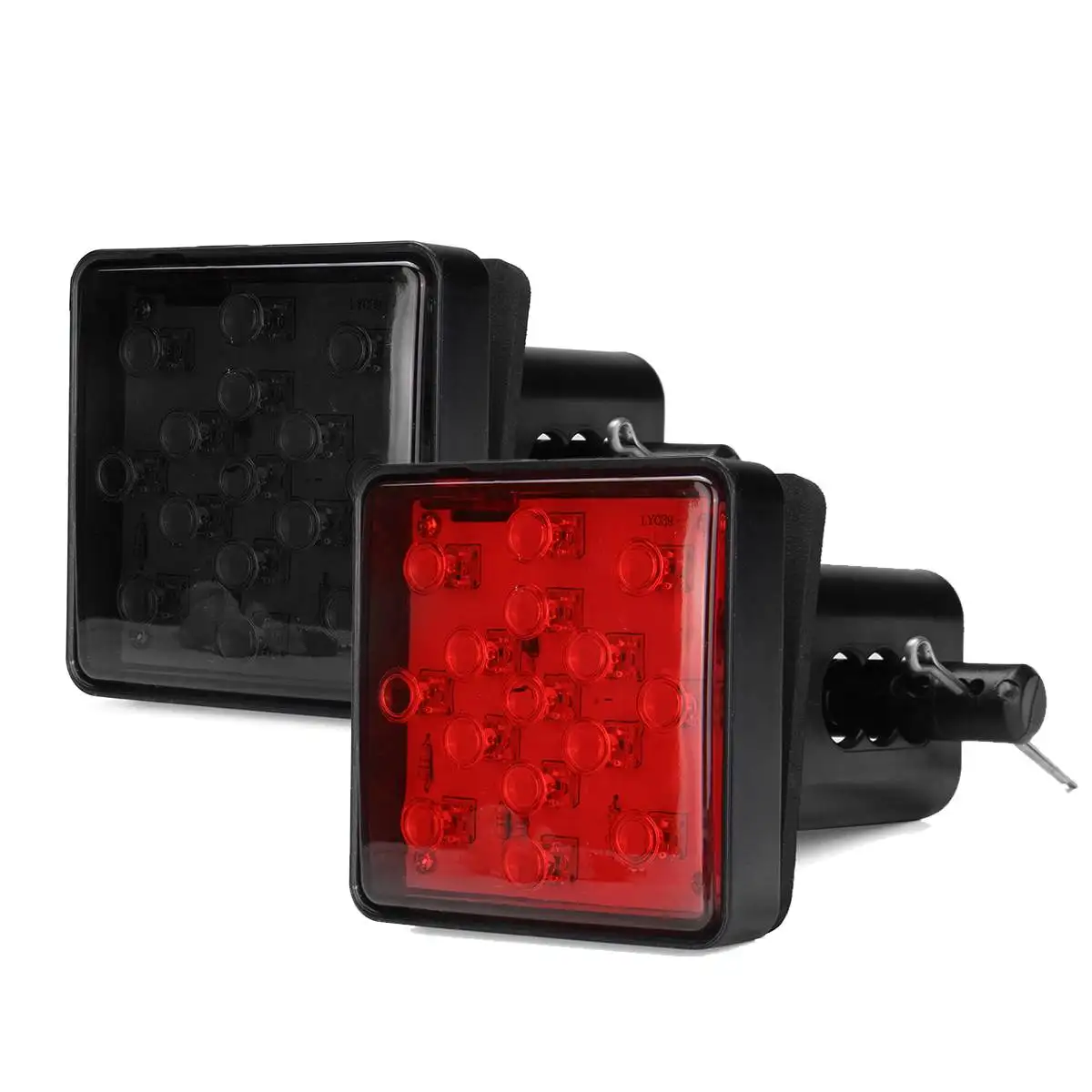 

Universal Car Trailer Truck Hitch Towing Receiver Cover 15 LED Brake Tail Light Tube Cover W Pin Brake Lamp Led