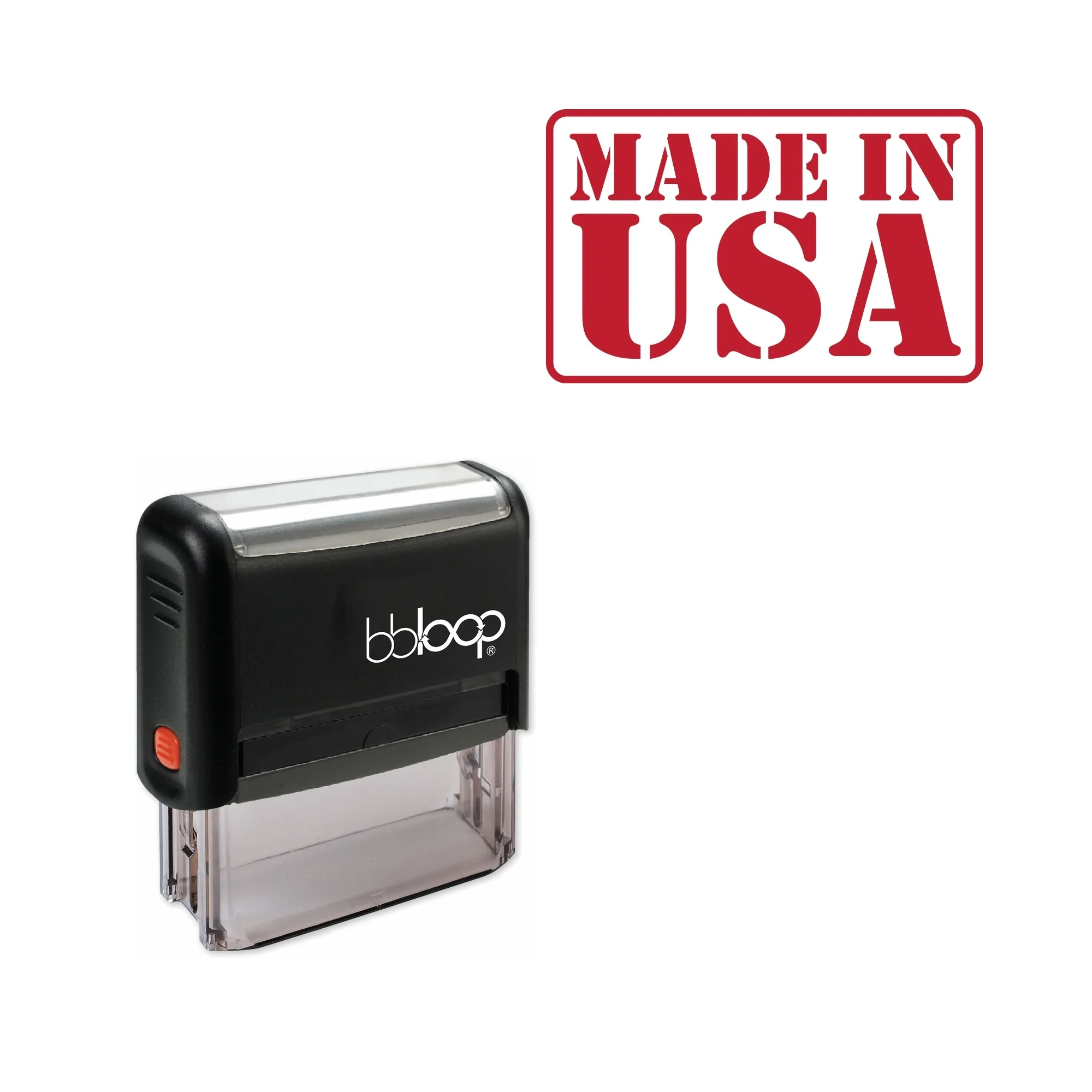 

Bbloop 'USA MADE IN' Self-Inking Office Stamp, Rectangular Military Stencil Style