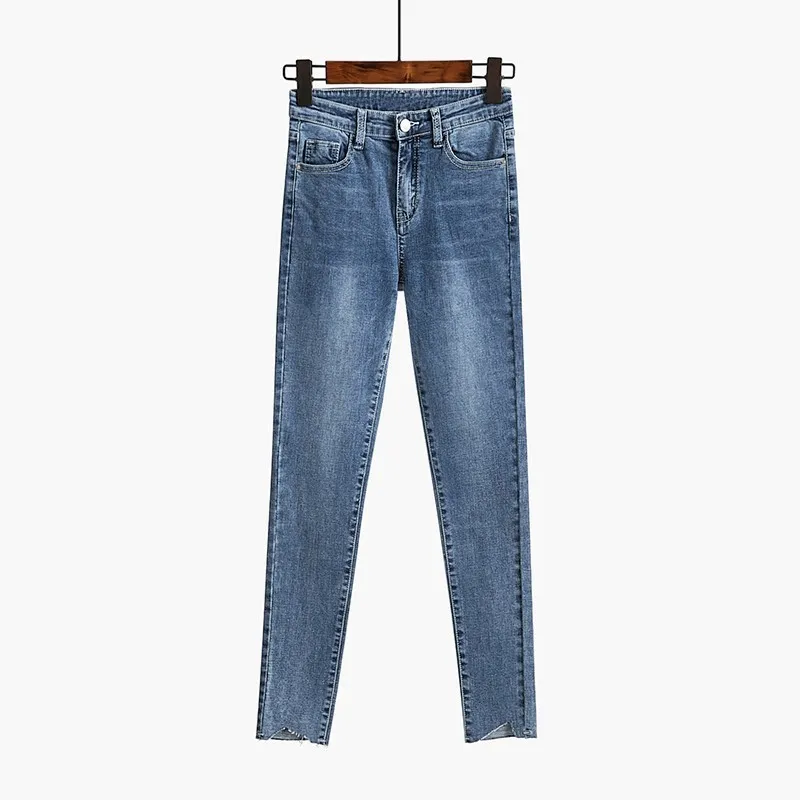 Весенне-летние женские облегающие джинсы Повседневная Уличная одежда сексуальные джинсовые узкие брюки с высокой талией эластичные узкие брюки