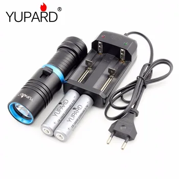 

Waterproof Dive Diving diver Underwater 80 Meter white yellow LED XM-L2 T6 LED Flashlight Torch Lamp Light+18650 battery charger
