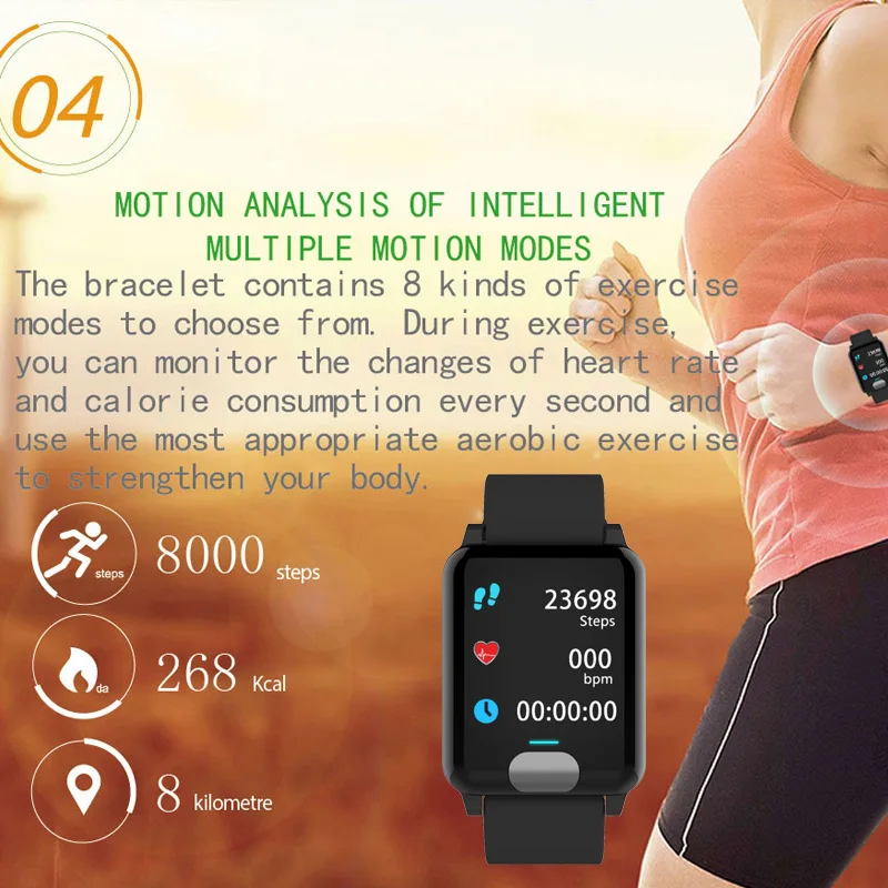 Pulsera inteligente Chycet ECG PPG reloj de medición de presión arterial para mujer Monitor de ritmo cardíaco banda de Fitness con rastreador de actividad - 4
