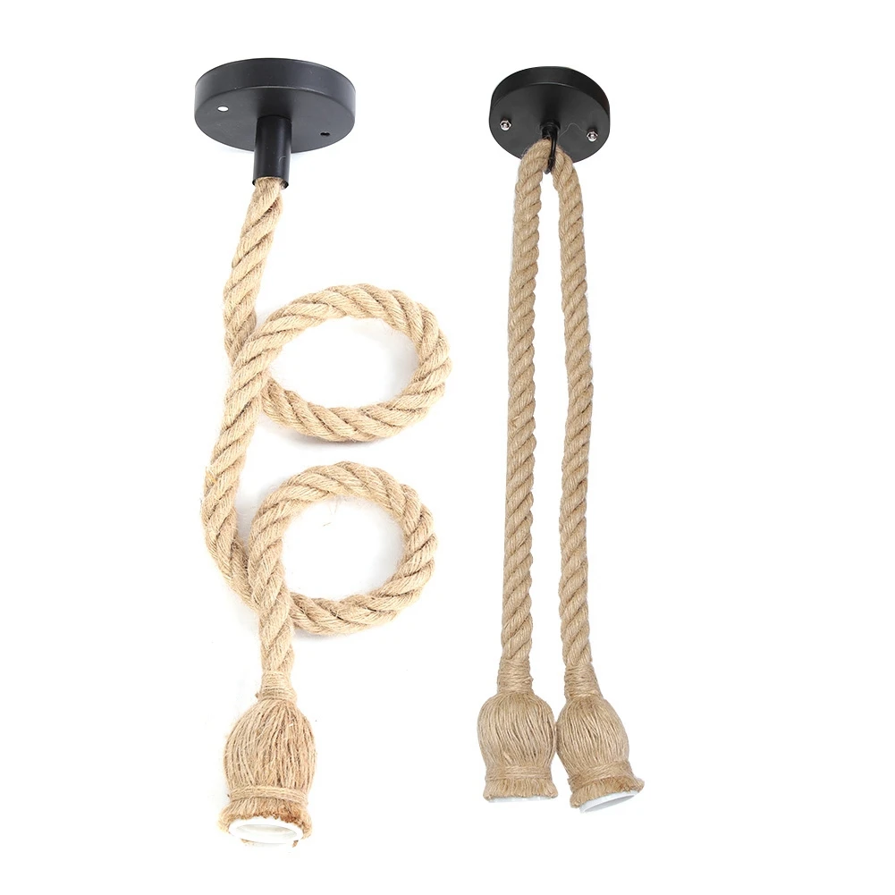 

E27 Lamp Base 1m Hemp Rope Cord Electric Wire DIY Pendant Decorative Bulb Holder