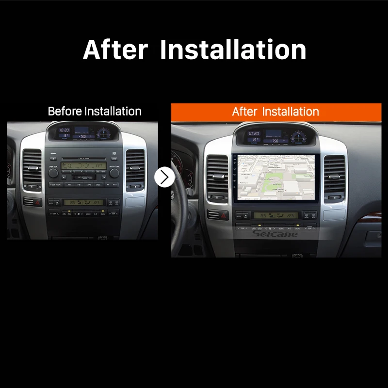 Автомагнитола Seicane 2DIN GPS Android 9 1 дюймов мультимедийный плеер для 2007 2008 2010 Toyota Prado