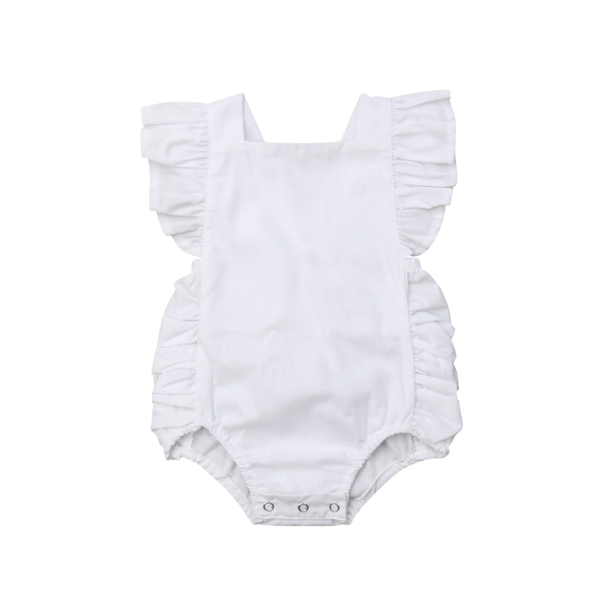 Newborn Baby Girls Ruffle Cotton One-Pieces Romper Jumpsuit Outfits Sunsuit