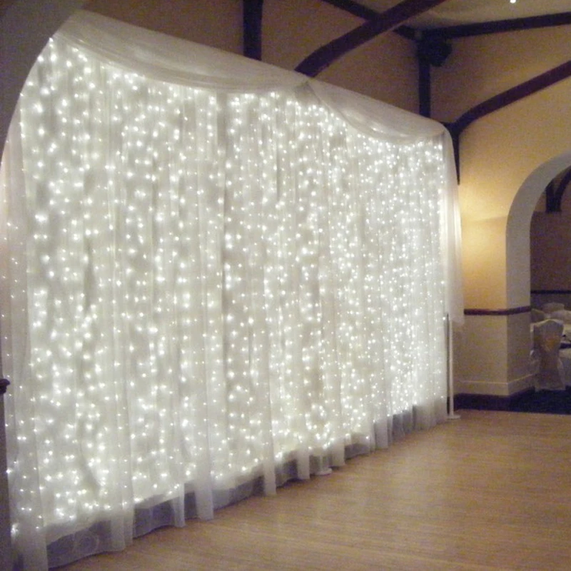 

6x3/8x3/10x3m LED Icicle Xmas Christmas Curtain Lights Garlands LED STRING Fairy Holiday Lights Party Garden Wedding Decorations