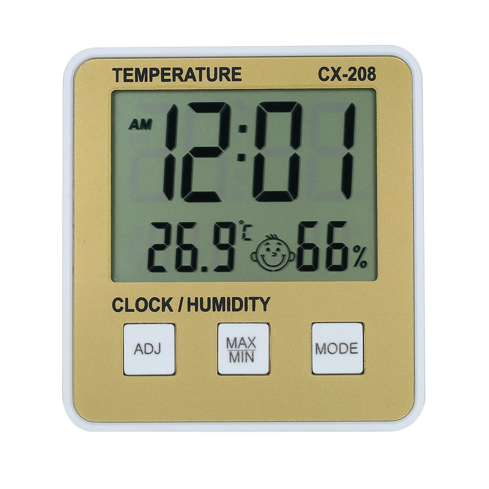 

LCD Digital Indoor Thermometer Hygrometer Room Temperature Humidity Gauge Meter Clock with Max Min Value Display