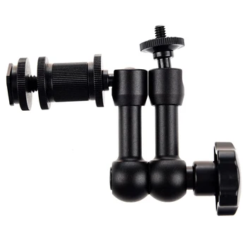 

1 X 7 Inch Articulating Magic Friction Arm for Hot Shoe Mounts to Work with LED Panel, DSLR Monitor, Mic 7ARM(black)
