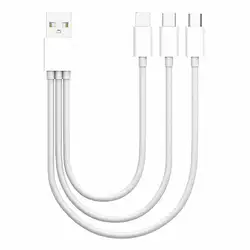 3 в 1 Тип C Micro USB 8 Pin зарядный кабель шнур для iPhone Android