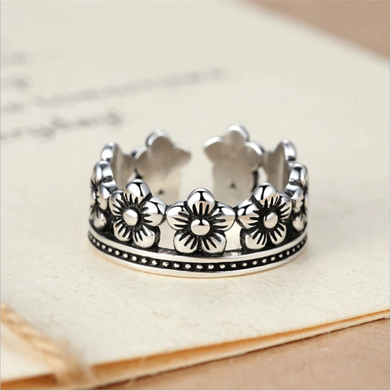 Анель Masculino 925 кольца из стерлингового серебра для Для женщин пятна& p Дизайн Винтаж тайская бижутерия открытым кольцо для влюбленных лучший подарок