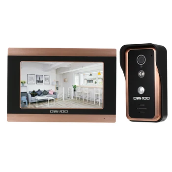

OWSOO 7" Monitor Wired Video Door Phone Intercom Entry System Camera Night Vision Remote Intercom,Unlocking,Recording,Snapshot