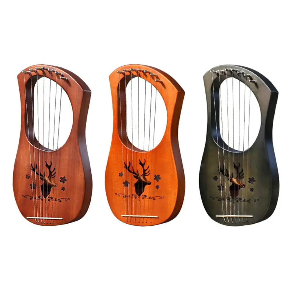 

Creative Lyre Instrument Seven Strings Small Harp Lerqin Liqin Simple Greek Stringed Musical Instrument