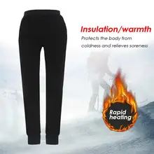 Мужской Регулируемый из углеродистого волокна Смарт USB Отопление леггинсы плюс бархат теплые брюки