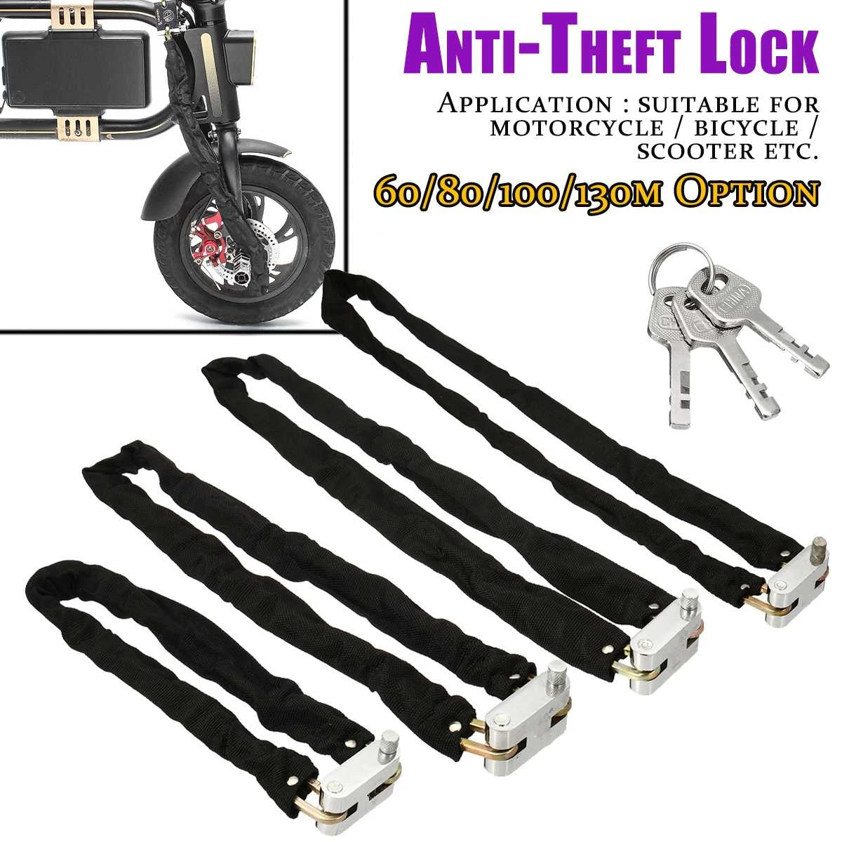 Heavy Duty Secure W/Keys Stoplock Motorbike Lock Anti-Theft Motorcycle Chain 