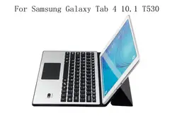 3,0 Беспроводной Bluetooth клавиатура чехол для Samsung Galaxy Tab 4 10,1 T530 T531 T535 из искусственной кожи Smart раза чехол принципиально + подарки