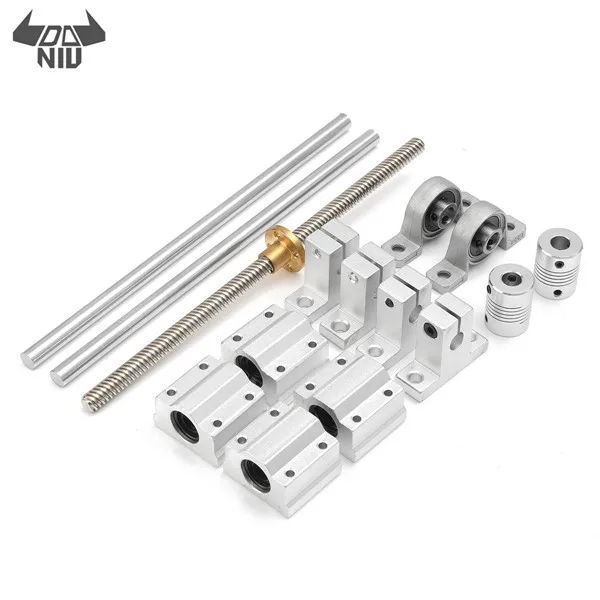 

DANIU 15pcs 300mm Optical-axis Guide Bearing Housings Durable Aluminum Rail Shaft Support Screws Set For Printer CNC Parts