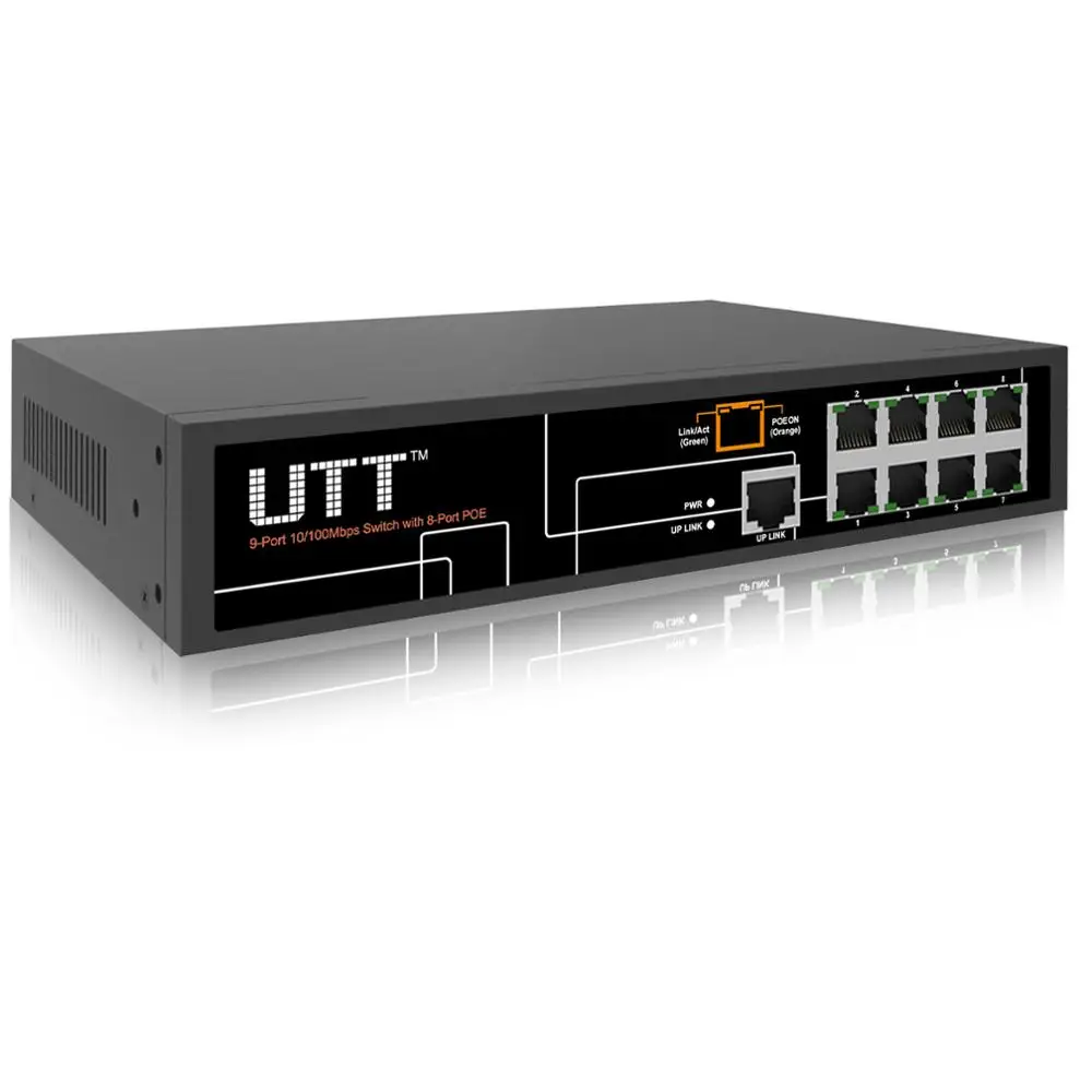 UTT S1081P Unmanaged PoE Switch with (8 PoE Ports 1