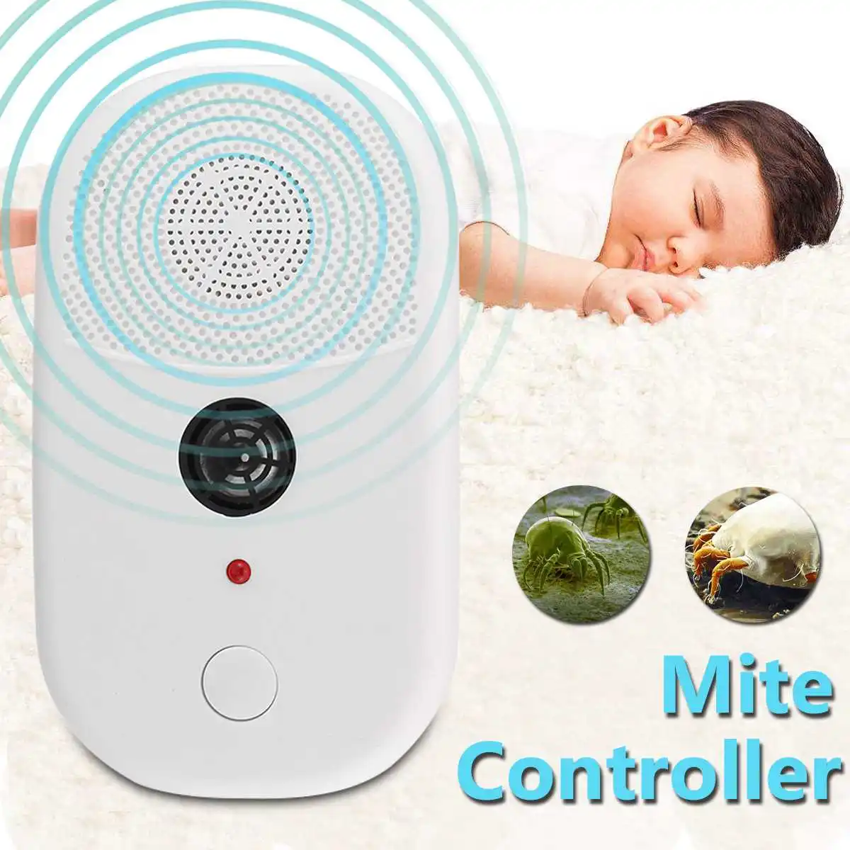 

220V Electronic Mini Ultrasonic Mite Killer Controller Cleaner Bed Bug Dust Mite Eliminator Repeller Mite Vacuum Cleaner