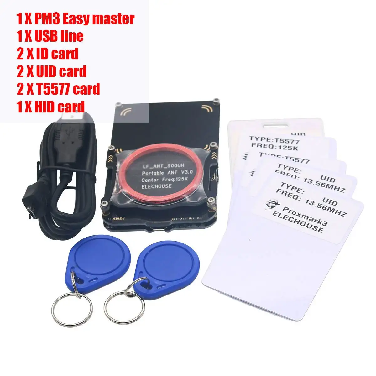 

PM3 Proxmark 3 Easy 3.0 Kits ID NFC RFID Card Reader Smart Tool Writer Duplicate Clone Elevator Door Access Control Accessories