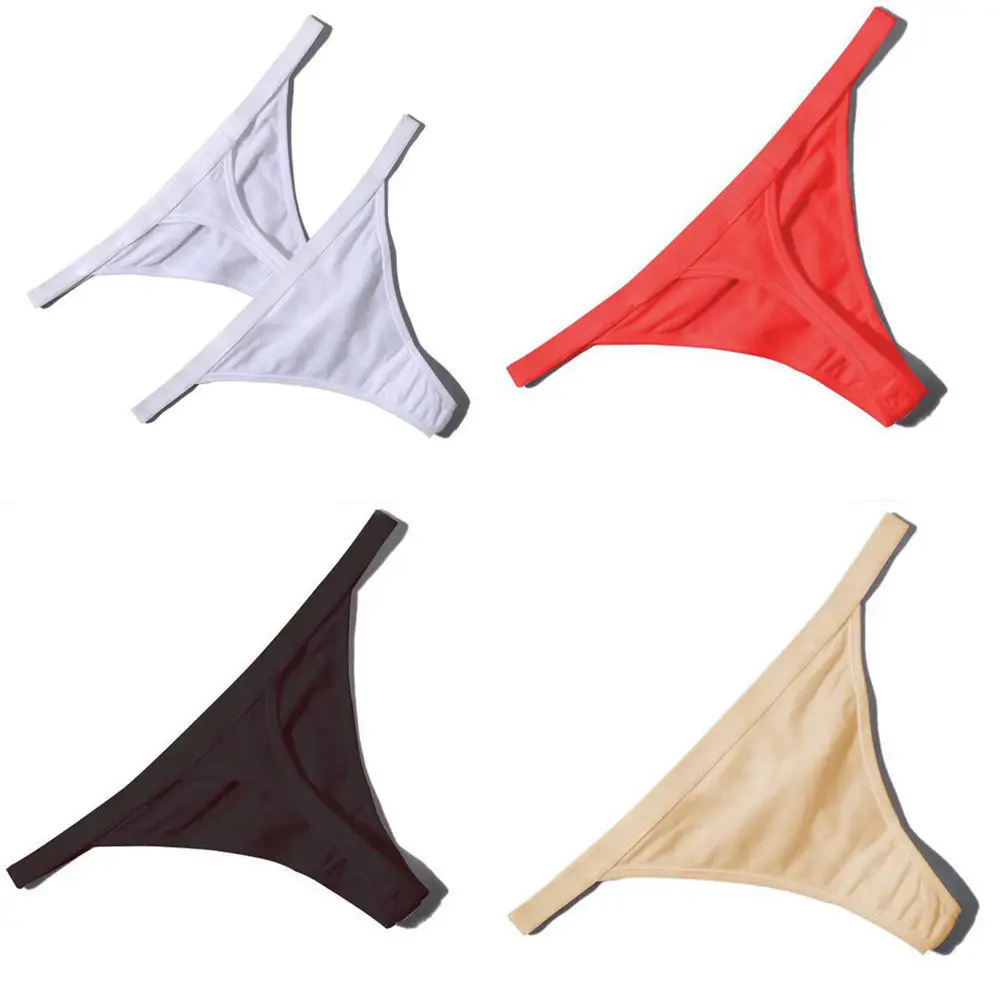 

M L New Women's Cotton Sexy Soft Knickers Thongs G String Briefs Underwear Solid Panties Seamless