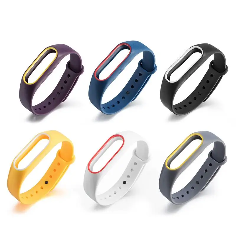 Двойной цвет mi band 2 аксессуары pulseira miband сменный силиконовый браслет для xiaomi умный