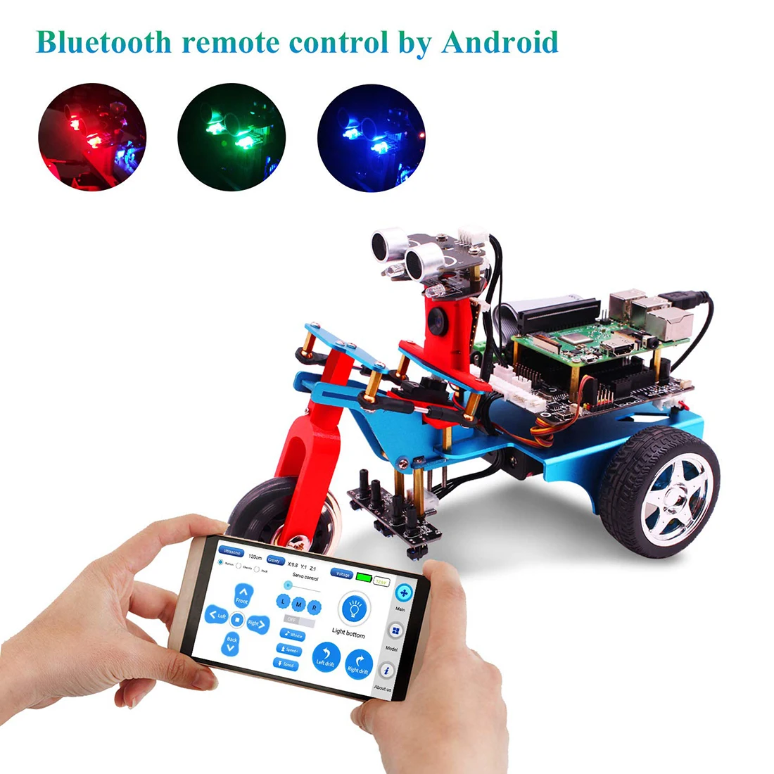  for Raspberry Pi 4/1G TrikeBot Smart Robot Car Programmable Learning Camera Video DIY Robot Kit Ele