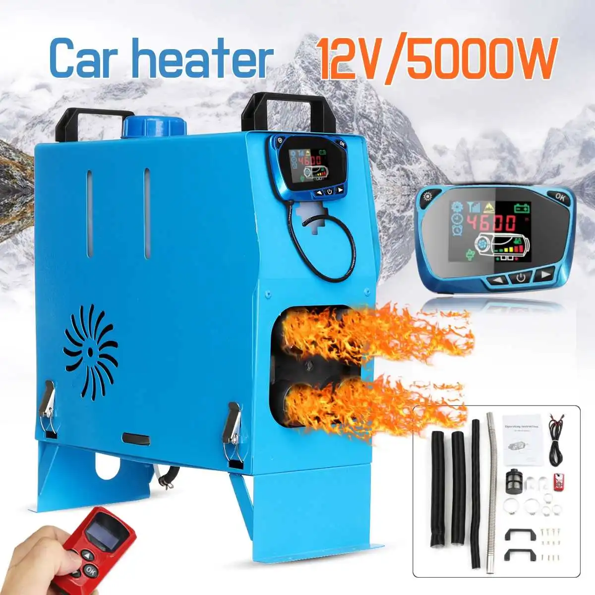 

All In One 5000W Air diesels Heater 5KW 12V Car Heater For Trucks Motor-Homes Boats Bus +Newest LCD key Switch+Remote Control