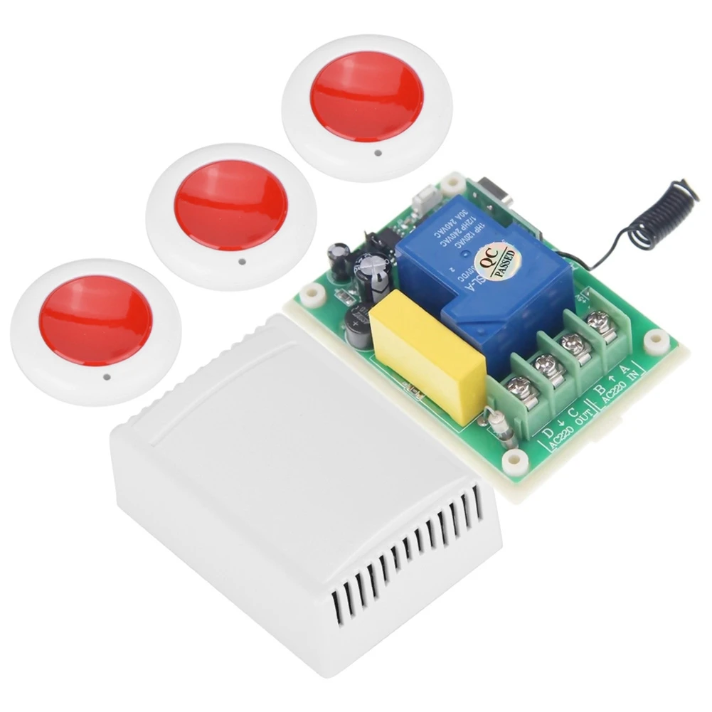 

1CH Wireless Remote Control Switch Receiver + 3 pcs RF Roundness Transmitter
