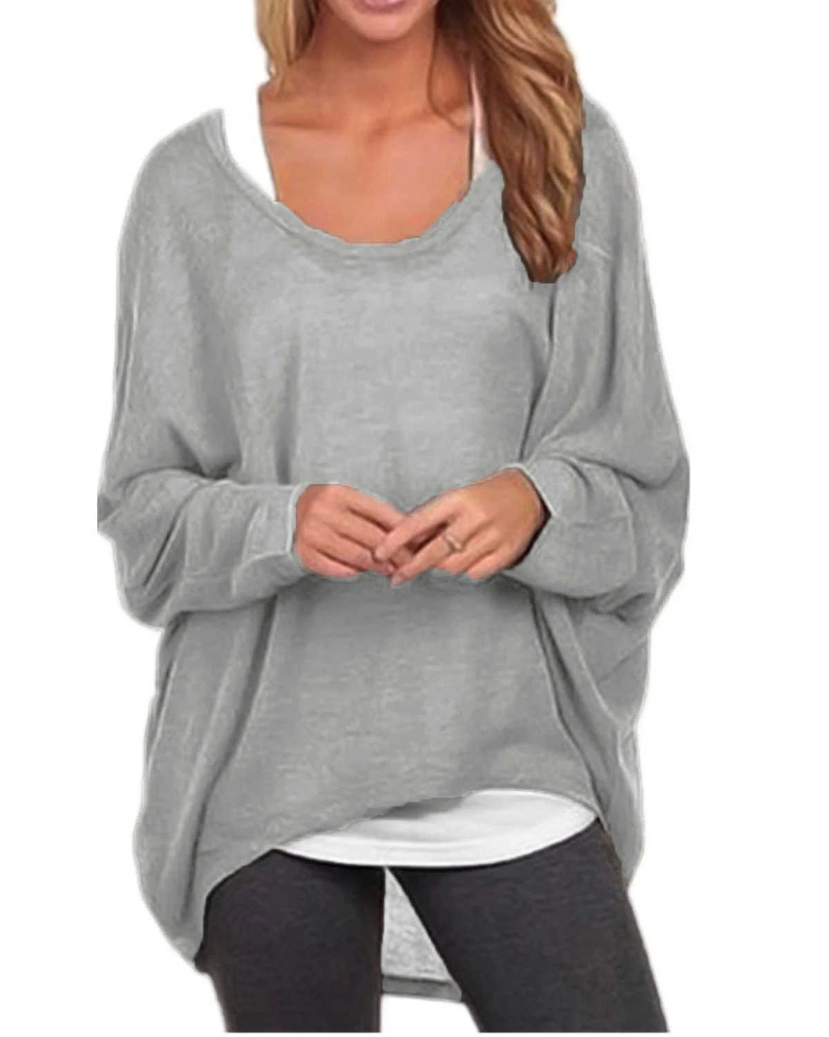 

Plus Size ZANZEA 2019 Women Batwing Sleeve Shirt Tops Loose Long T-shirt Autumn Tee Pullover Casual Knitted Blusas Femininas 3XL