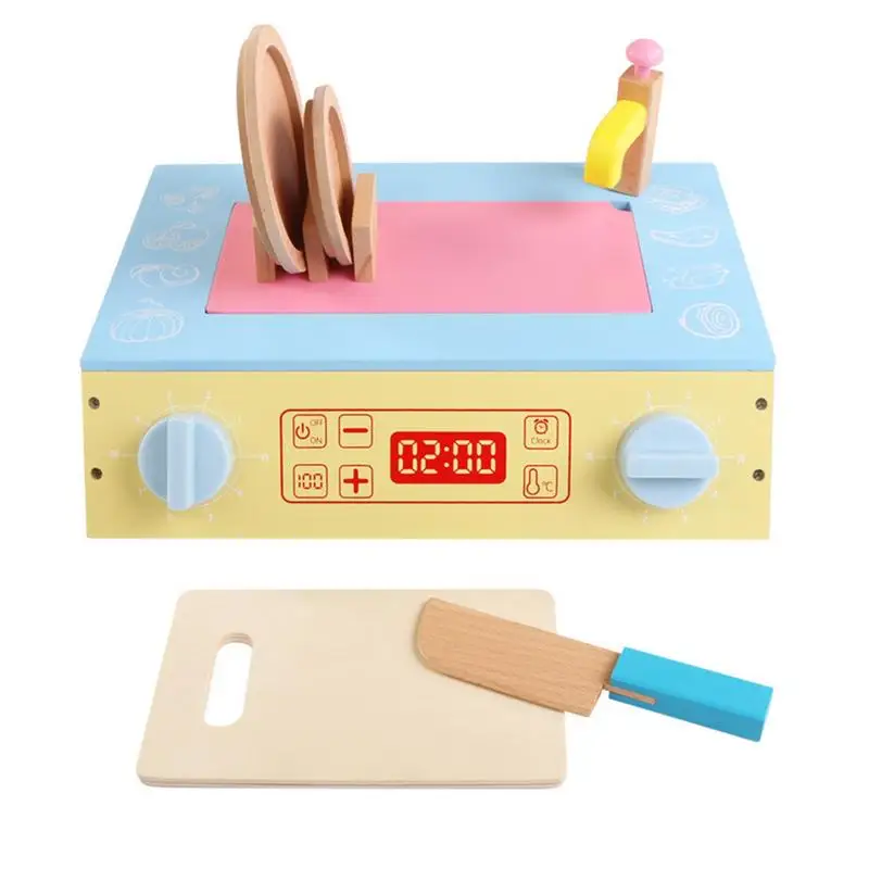 Wooden House Toys Children Washing Dishwashing Simulation Kitchen