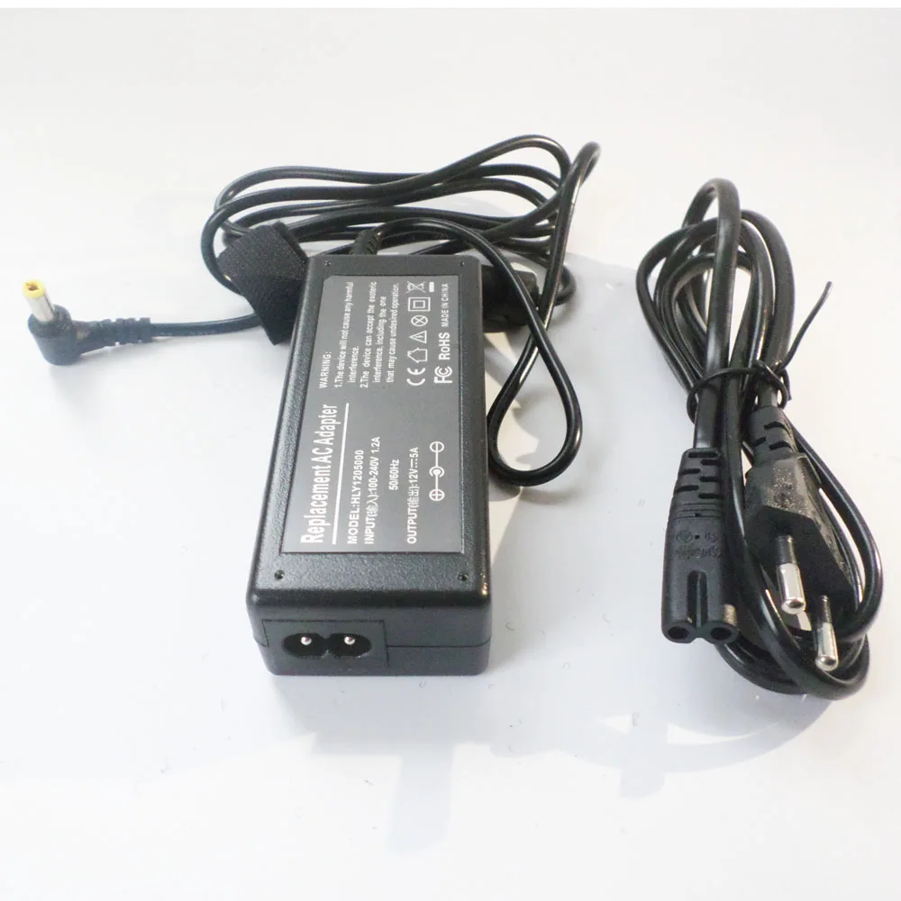 12V 5A LCD TV AC адаптер Зарядное устройство для DVE DSA-60W-12 1 монитор AKAI LCT2060 LCT2070 шнур