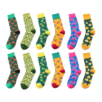 

1 pair Funny Men Socks Color combed Happy cotton men's socks casual with print knitting funny cartoon animal novelty crew dress