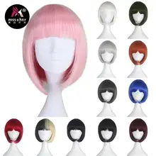 Miss U волосы синтетические унисекс короткие прямые синий черный розовый красный серый зеленый белый BOBO Волосы сладкий ролевые игры Косплей вечерние парик