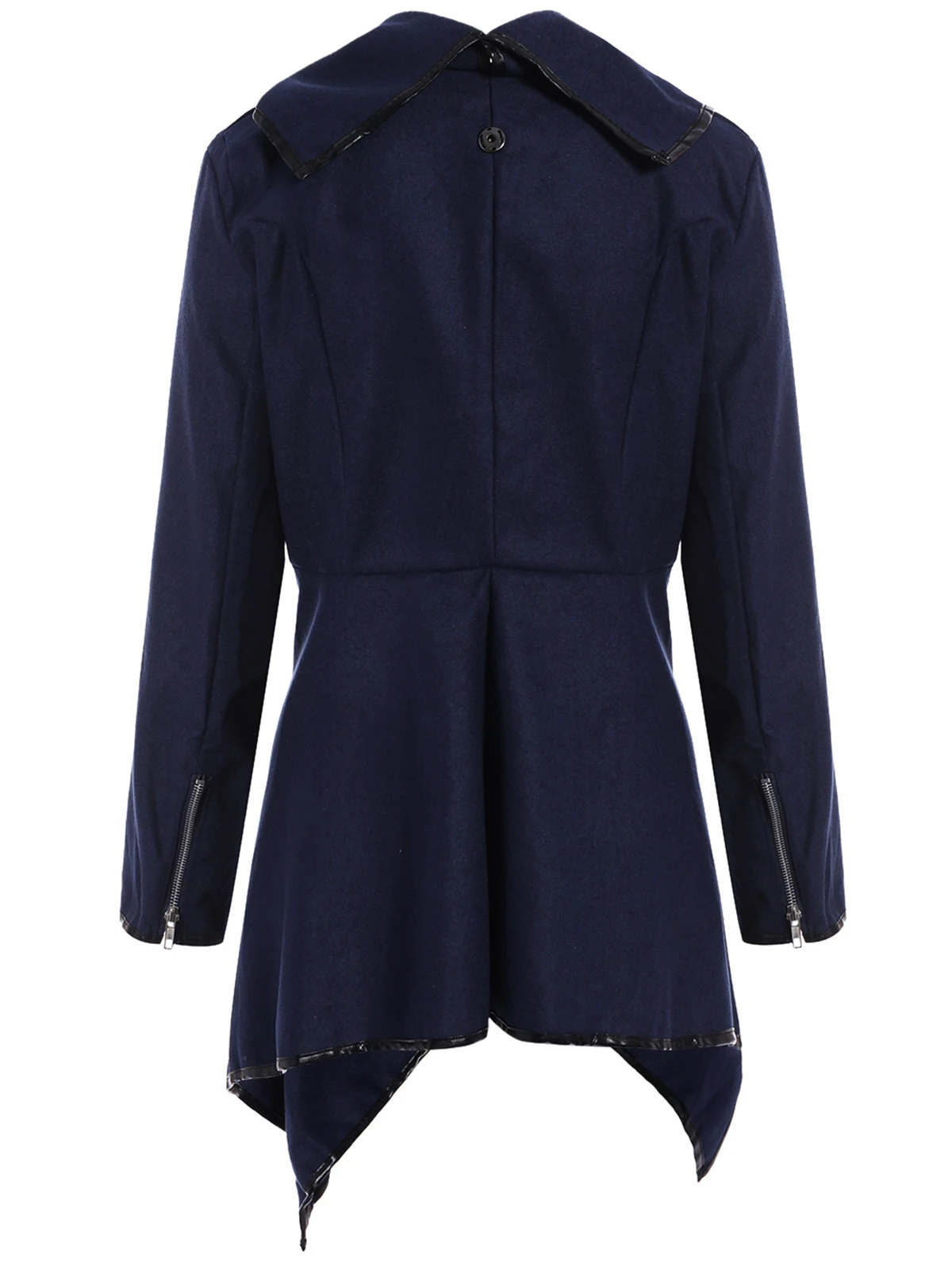 Asymétrique Col La Mode Pour Femmes Longues Manteau Les À Roulé Manches axYYOw