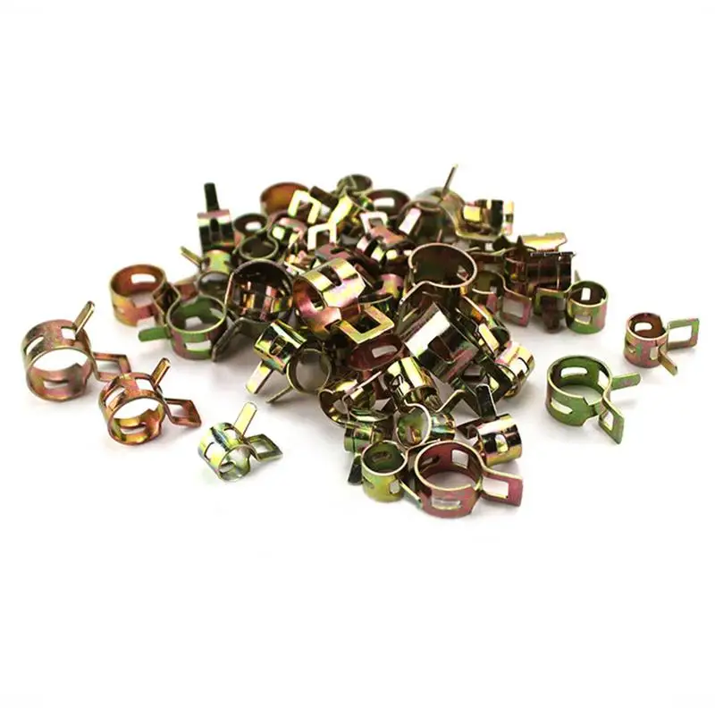 

Plastic Manganese Steel Spring Clamp Electrodes Cheap Fastener Box Clamp Electrodes For Motorcycle Uses Fuel Line Clamp