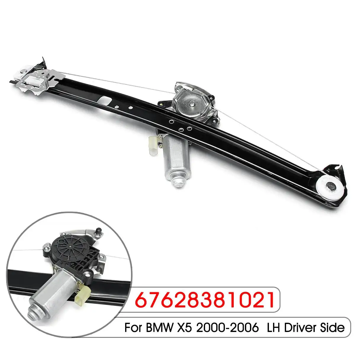 

Rear LH Driver Side Window Regulator With Motor For BMW X5 2000 2001 2002 2003 2004 2005 2006 67628381021