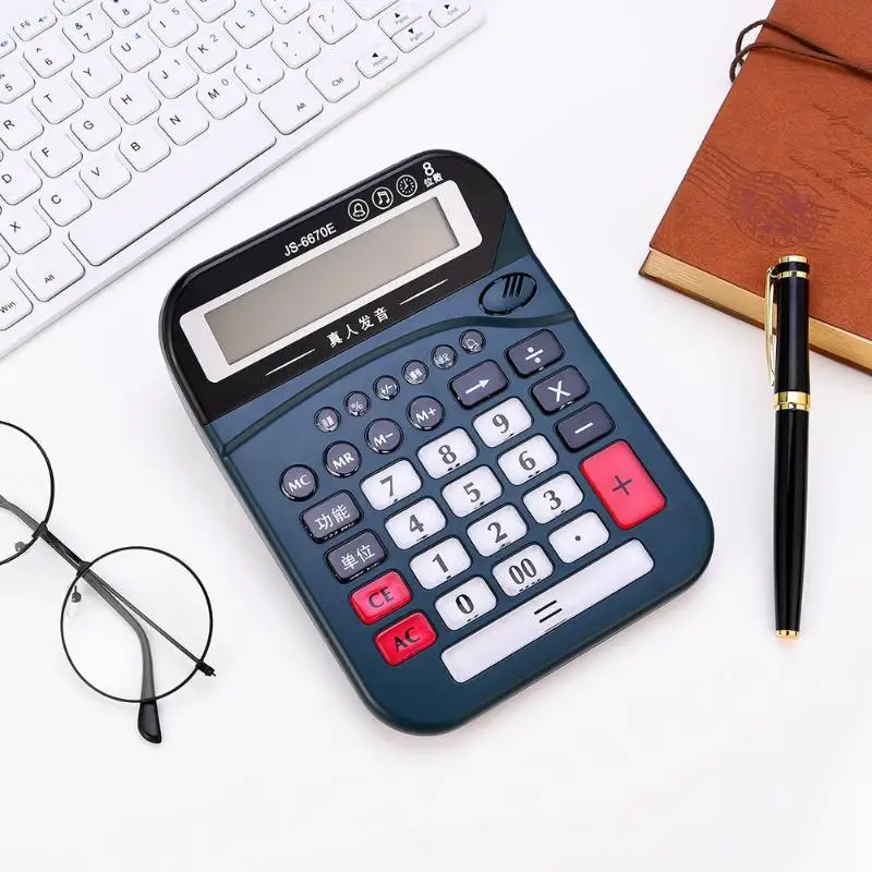 العالمي 8/12 أرقام الآلات الحاسبة الإلكترونية صوت القراءة حساب السوق أداة ل ضريبة حساب