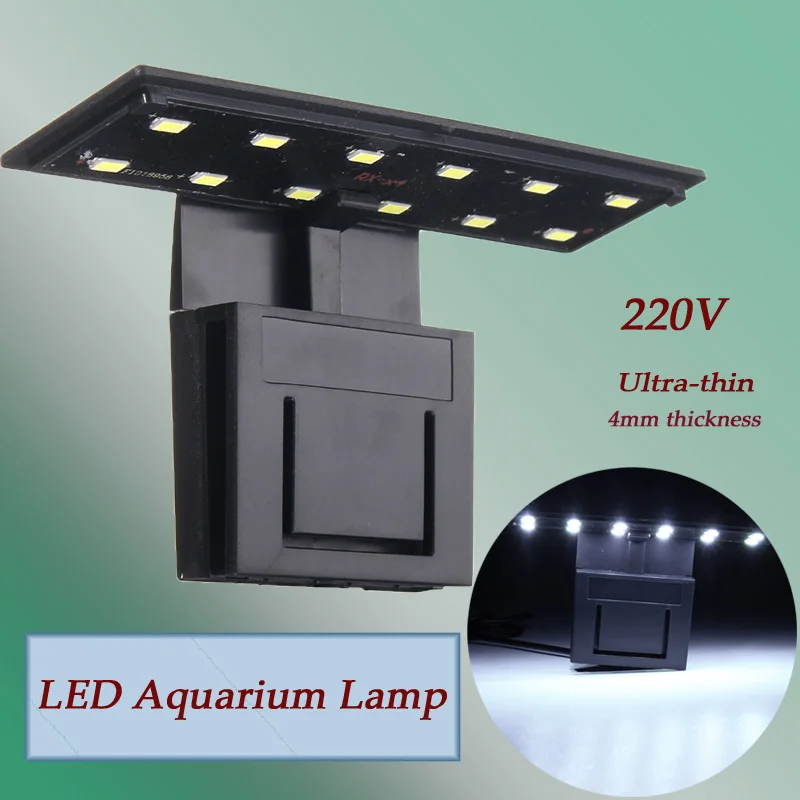 

5W Ultra-thin Aquarium Lamp Fish Tank LED Light Highlight Clip-on Lamp For Water Plants Grow Aquatic Breeding AC220V Round Plug