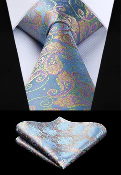 

Party Wedding Classic Fashion Pocket Square Tie New Floral Blue Color Mens Tie Woven Silk Necktie Handkerchief Set TF2013B28S