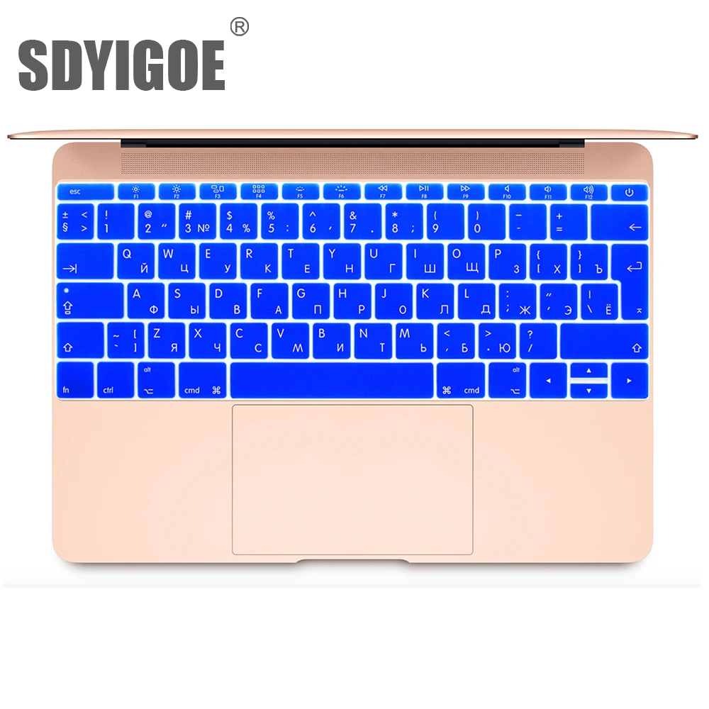 Русская клавиатура, силиконовый чехол для Macbook 1" A1534 retina для Pro 13", не с сенсорной панелью, A1708, пылезащитная пленка