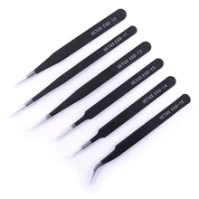 Высокое качество 6 шт./компл. точный ESD набор пинцетов Антистатический пинцет из нержавеющей стали точный Пинцет Набор Антистатический пинцет VETUS Pincet