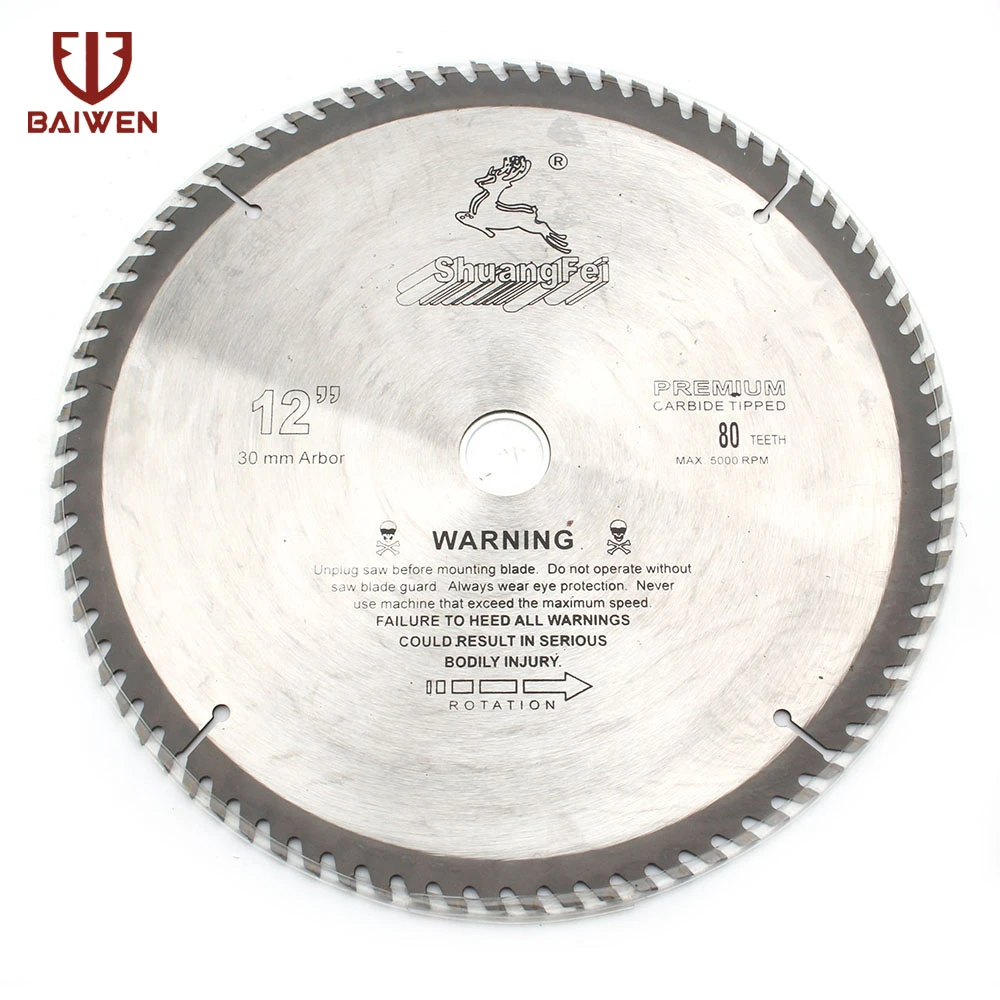 12" Wood Cutting 5000 RPM 60 Teeth Steel Carbide Tip Circular Table Saw Blade 