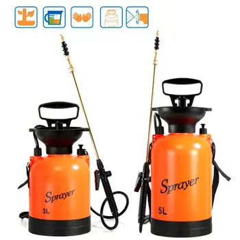 

3L/5L Orange Shoulder Air Pressure Sprayer Small Watering Can Plastic Gardening Watering Flower Spray Home Pot Bottle