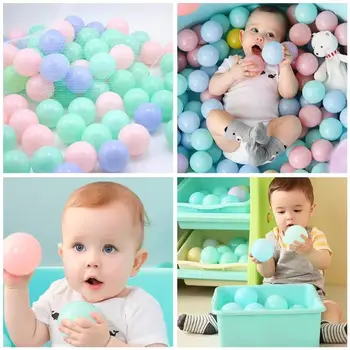 

100 Pcs Colorful Ball Pits Soft Plastic Ocean Wave Balls Kids Swim Pit Children Colored Balls Pool Beach Tent Toy Outdoor Sports