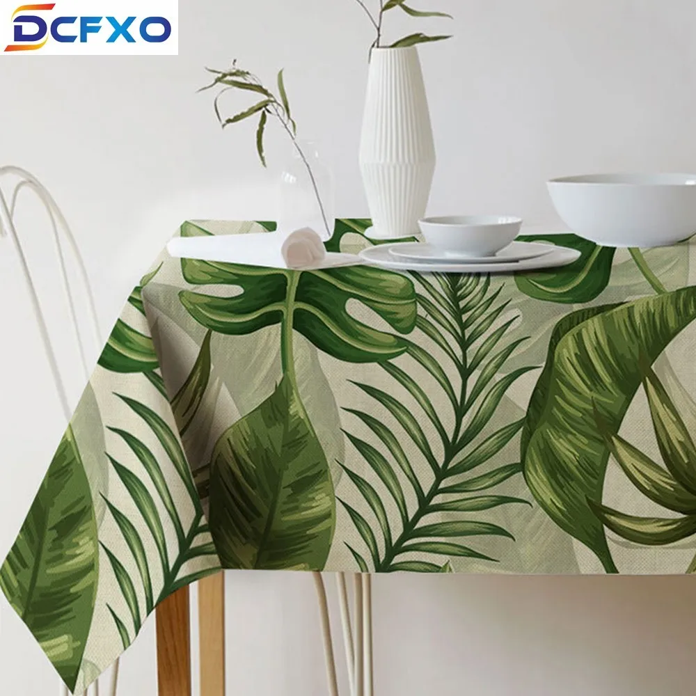 green printed tablecloth cotton linen tablecloth cloth art european