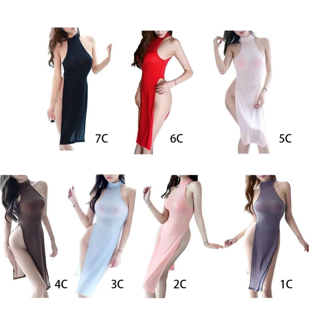 Сексуальное нижнее белье Babydoll ультратонкая Прозрачная Шелковая скользкая