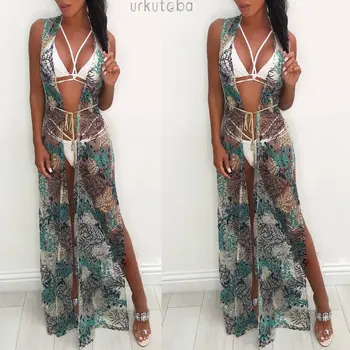 

Cover Up 2019 New Fashion Women Bathing Suit Embroidered Lace Crochet Bikini Swimwear Cover Up Beach Dress