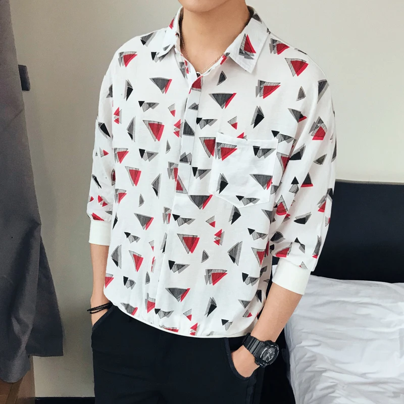Camisa Masculina Мужская Клубная рубашка для выпускного вечера новая модель 2019 летняя