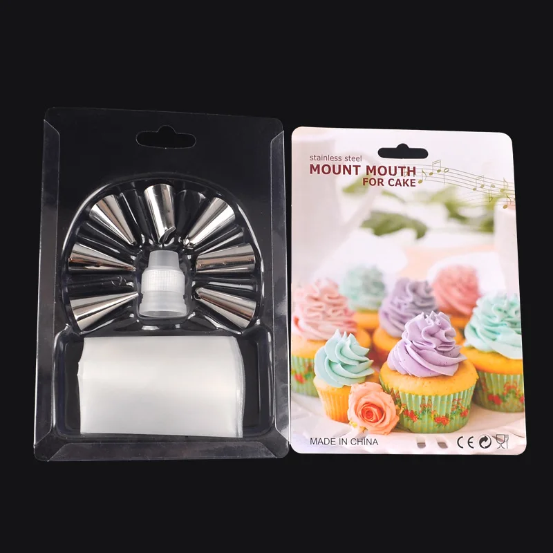 

Stainless Steel Nozzle 9 PCS Home Baking Cake Squeezing Cream Puff Cookie Confectionery Nozzles for Cream Confectionery Bag